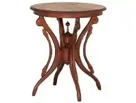 LivingStyles Jolie Solid Mahogany Timber Round Wine Table, Mahogany offer