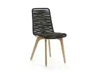 Gibson Rope & Eucalyptus Timber Indoor / Outdoor Dining Chair, Charcoal