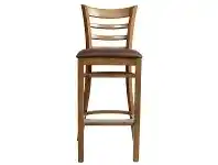 LivingStyles Mustang Commercial Grade Rubberwood Bar Stool, Vinyl Seat, Light Oak offer