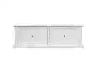 LivingStyles Stroud Acacia Timber 2 Drawer Coffee Table, 120cm, White offer