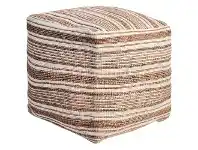 LivingStyles Marlowe Handcrafted Wool & Jute Ottoman offer
