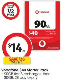 Coles Vodafone $40 Starter Pack offer