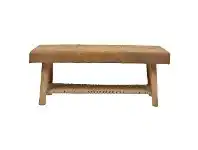 LivingStyles Napa Leather Bench, Tan offer
