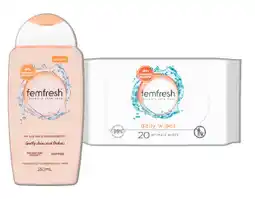 IGA Femfresh Liquid Wash 250mLor Feminine Wipes Selected Varieties offer