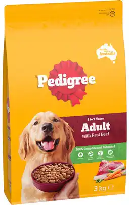 IGA Pedigree Dry Dog Food 2.5‑3kg Selected Varieties offer