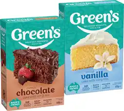 IGA Green’s Cake or Brownie Mix 380‑470g Selected Varieties offer
