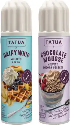 IGA Tatua Dairy Whip Whipped Cream or Chocolate Mousse 250g offer