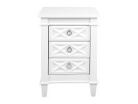 LivingStyles Plantation 3 Drawer Bedside Table, Small, Satin White offer