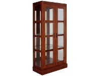 LivingStyles Paris Mahogany Timber Mirrored Back Display Cabinet, Mahogany offer