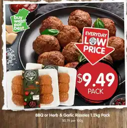 Spudshed The Mad Butcher BBQ or Herb & Garlic Rissoles offer
