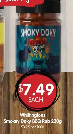 Spudshed Whittingtons Smokey Doky BBQ Rub offer