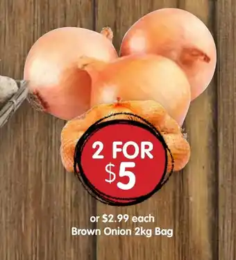 Brown Onion 2kg Bag