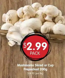 Spudshed Mushrooms Sliced or Cup offer