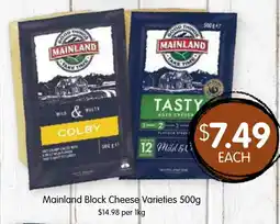 Spudshed Mainland Block Cheese Varieties offer