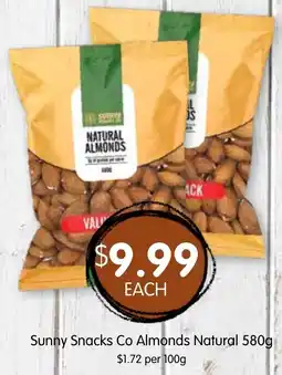 Spudshed Sunny Snacks Co Almonds Natural offer