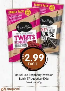 Spudshed Darrell Lea Raspberry Twists offer