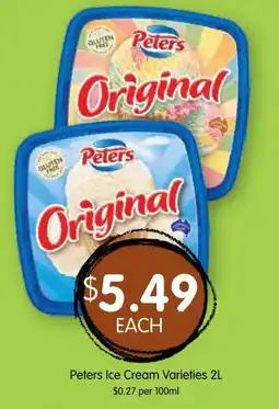 Spudshed Peters Ice Cream Varieties offer