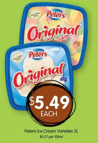 Spudshed Peters Ice Cream Varieties offer