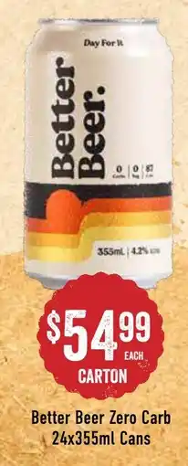 Spudshed Better Beer Zero Carb offer