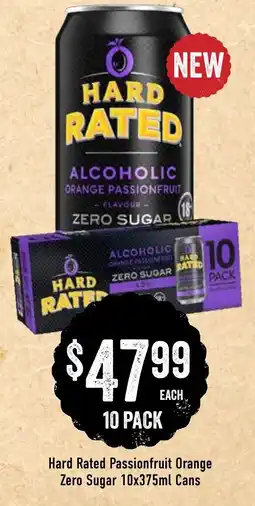 Spudshed Hard Rated Passionfruit Orange Zero Sugar offer