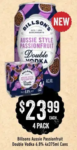 Spudshed Billsons Aussie Passionfruit Double Vodka offer