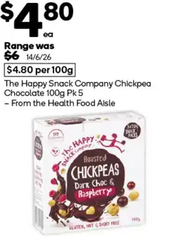 Woolworths The Happy Snack Company Chickpea Chocolate offer