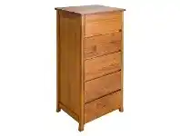 LivingStyles Amaris Blackwood Timber 5 Drawer Lingerie Chest offer