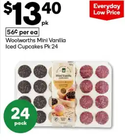 Woolworths Woolworths mini vanilla iced cupcakes pk 24 offer