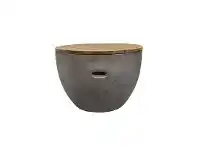 LivingStyles Sabah Timber Topped Concrete Round Side Table offer