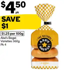 Woolworths Abe's bagel varieties offer