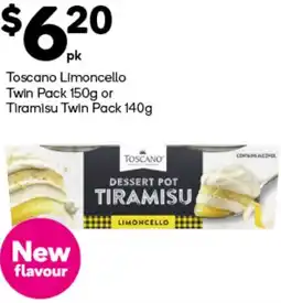 Woolworths Toscano Limoncello Twin Pack or Tiramisu Twin Pack offer