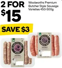 Woolworths Woolworths Premium Butcher Style Sausage offer
