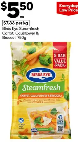 Woolworths Birds Eye Steamfresh Carrot, Cauliflower & Broccoli offer