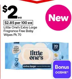 Woolworths Little One's Extra Large Fragrance Free Baby Wipes offer