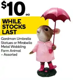 Woolworths Gardman Umbrella Statues or Mirabella offer