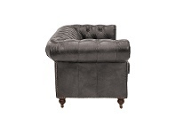 LivingStyles Kensington Aged Leather Chesterfield Sofa, 3 Seater, Worn Coal offer