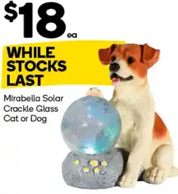 Woolworths Mirabella Solar Crackle Glass Cat or Dog offer