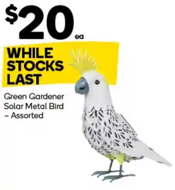 Woolworths Green Gardener Solar Metal Bird - Assorted offer