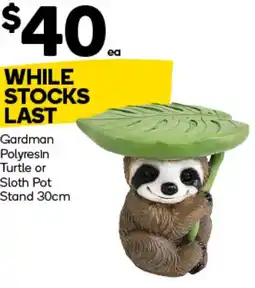 Woolworths Gardman Polyresin Turtle or Sloth Pot Stand offer
