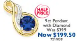 Prouds 9ct Pendant with Diamond offer
