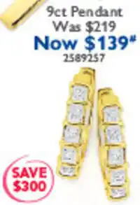 Prouds 9ct Pendant offer