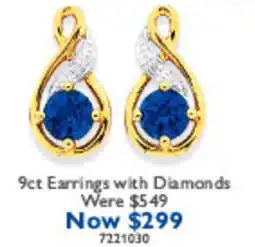 Prouds 9ct Earrings with Diamonds offer