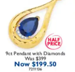 Prouds 9ct Pendant with Diamonds offer