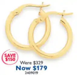 Prouds Gold Hoop Earrings offer
