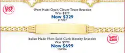 Prouds 19cm Multi Open Clover Trace Bracelet offer