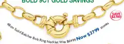 Prouds 48cm Solid Belcher Bolt Ring Necklet offer