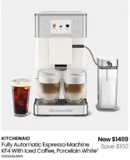 Myer KitchenAid Fully Automatic Espresso Machine KF4 With Iced Coffee, Porcelain White offer