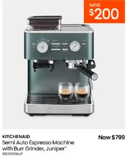 Myer KitchenAid Semi Auto Espresso Machine with Burr Grinder, Juniper^ offer