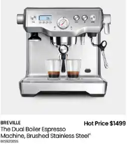 Myer Breville The Dual Boiler Espresso Machine, Brushed Stainless Steel offer