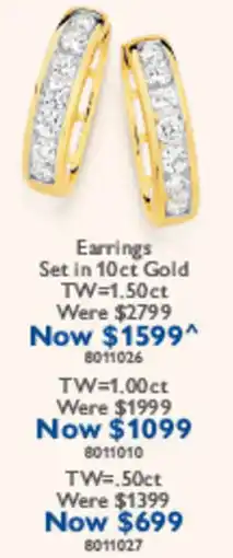 Prouds Earrings Set in 10ct Gold offer